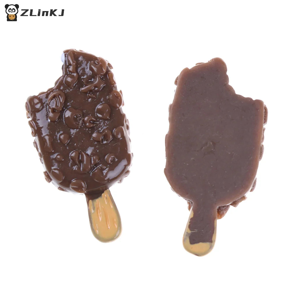 ▶5PCS Mini Dollhouse Chocolate Popsicle Food Model Miniature Home Kitchen Decoration Zpaxo