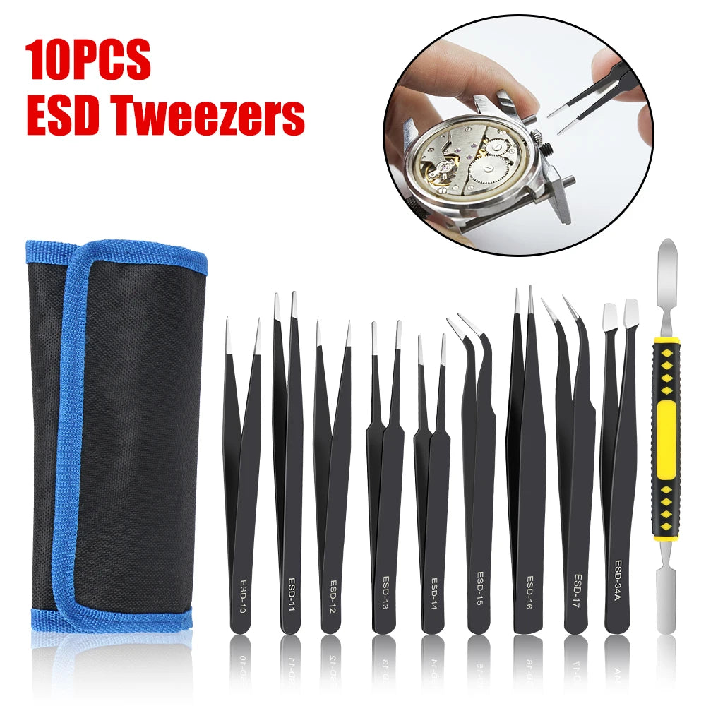 Precision Anti-static Stainless Steel Industrial Repair Tools ESD