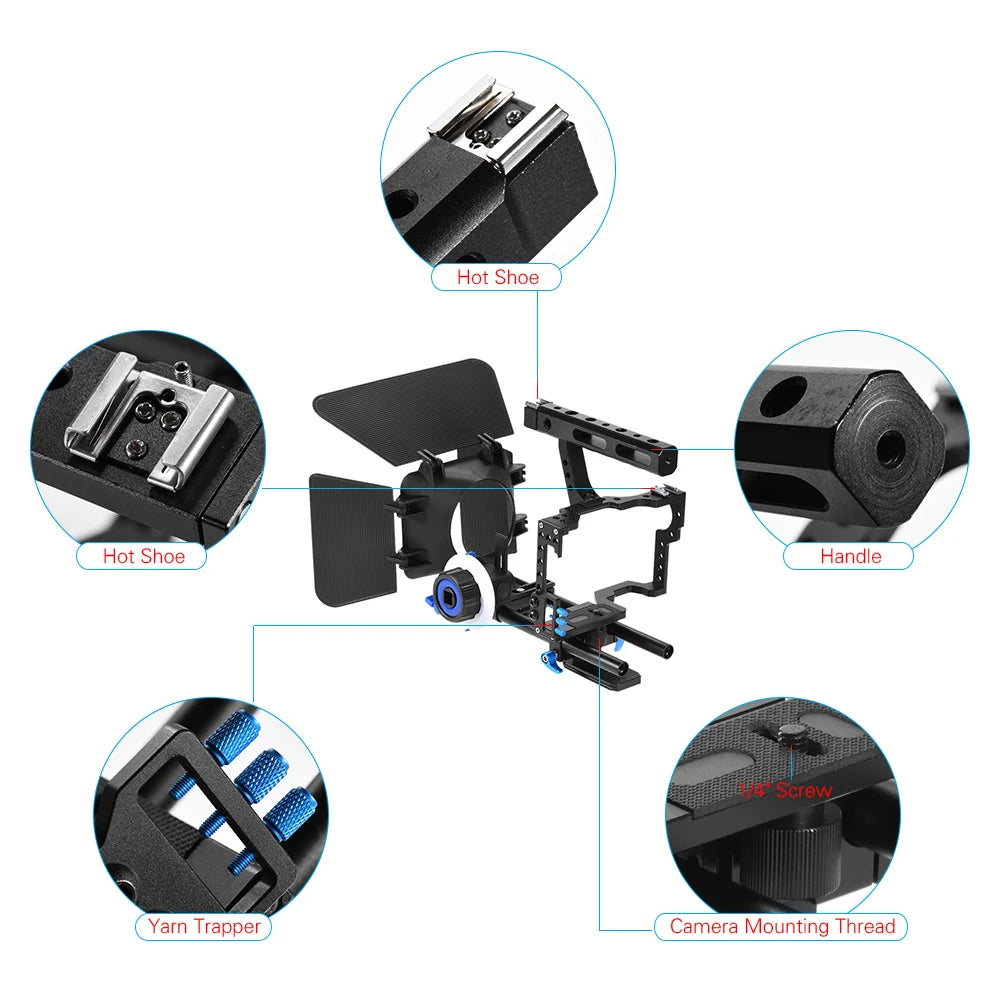 C500 Aluminum Alloy Camera Camcorder Video Cage Rig Film Making