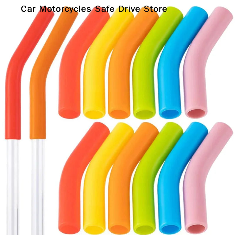 CM6pcs Straw Tip Cover Silicone Cap Protective Anti- Tongue