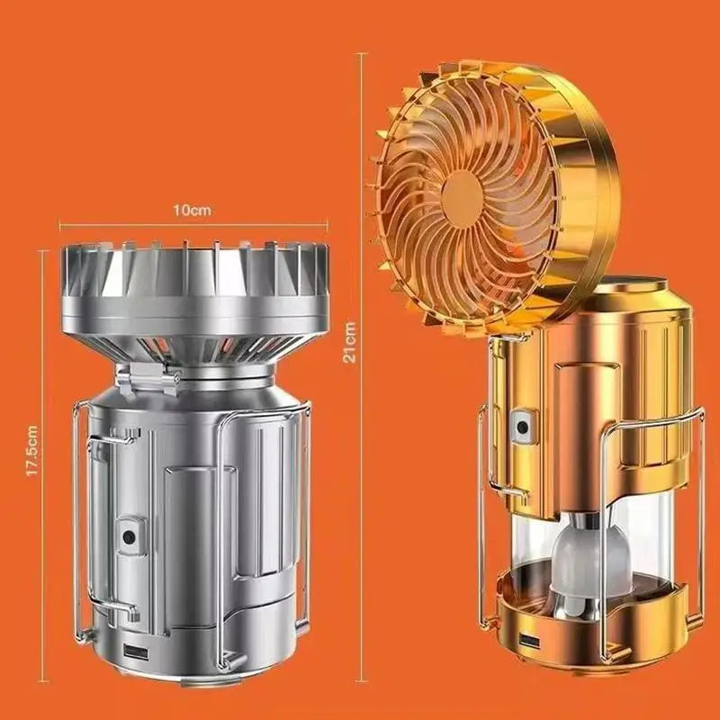 3-in-1 Solar Camping Light, Flashlight & Fan | Outdoor Lamp