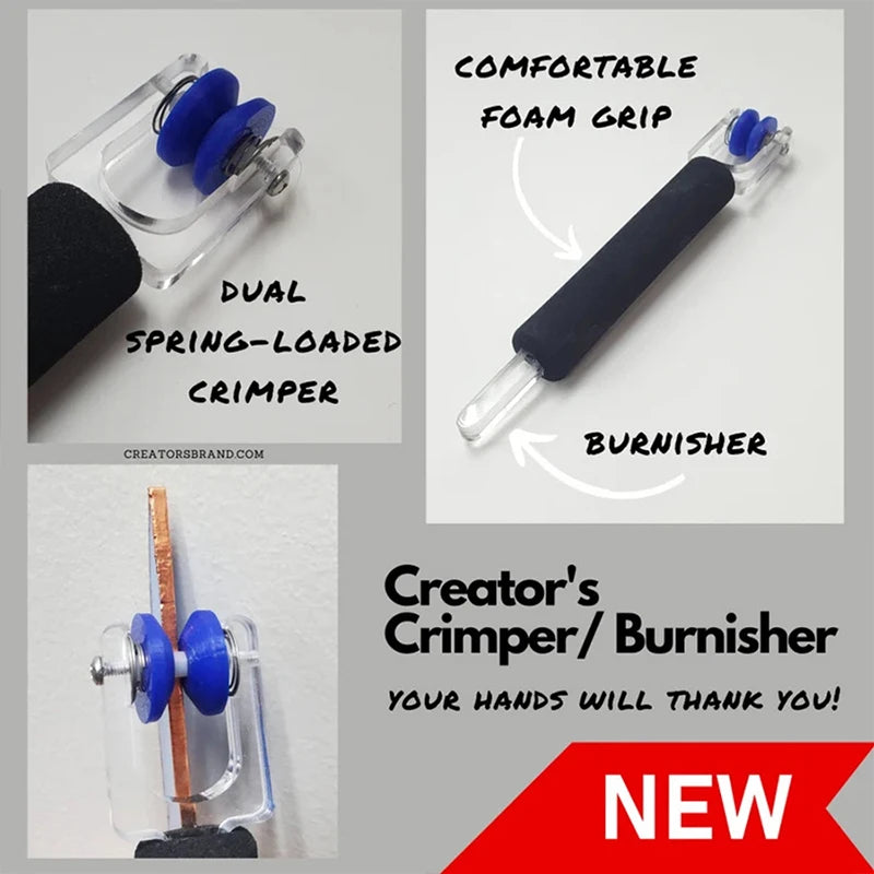 Handy Foiler With Smooth Roller Copper Foil Burnisher Roller Aluminum Foil Crimper Burnisher Copper Foil Crimping Tool Zpaxo