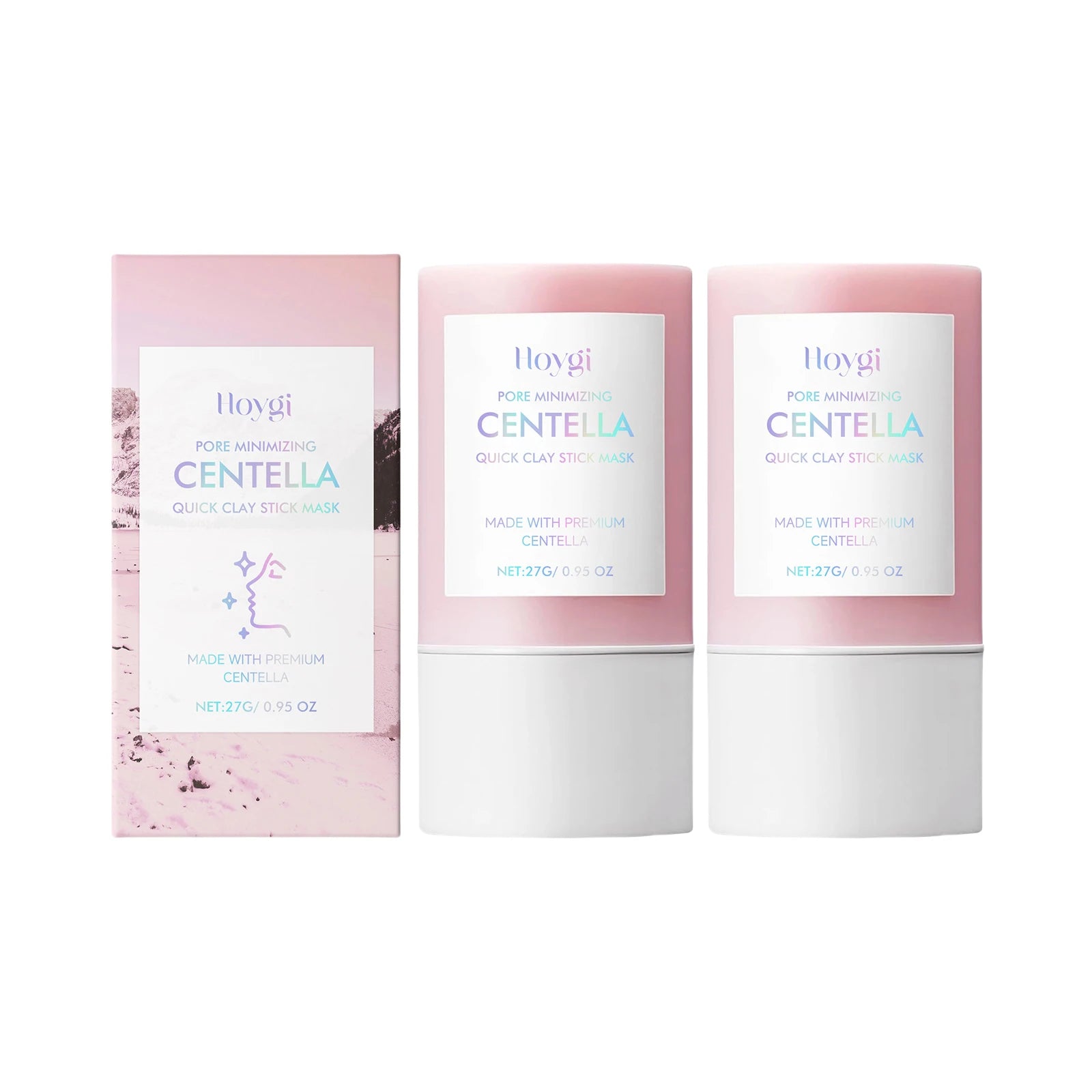 Hoygi Centella Asiatica Clay Mask Stick Soothing Calming Detoxifying Hydrating Anti-irritation Easy Application All Skin Types Zpaxo 2PCS