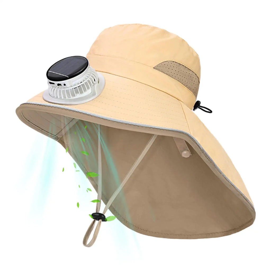 Solar Powered Fan Hat Bucket Hats Breathable Sports Gear UV Protection Headwear For Outdoor Camping Fishing Vacation Girls Boys Zpaxo