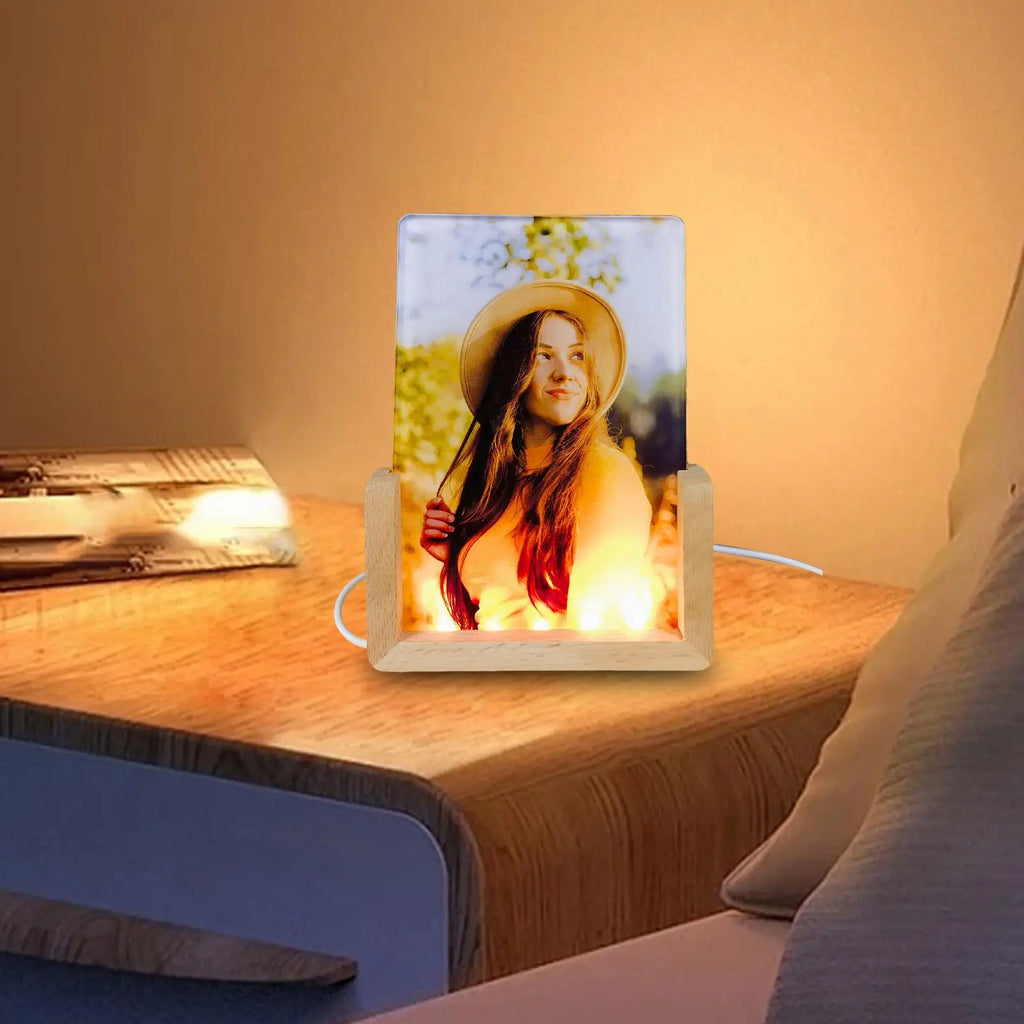 Sublimation Acrylic Blank Led Photo Frame Display Stand Crafts