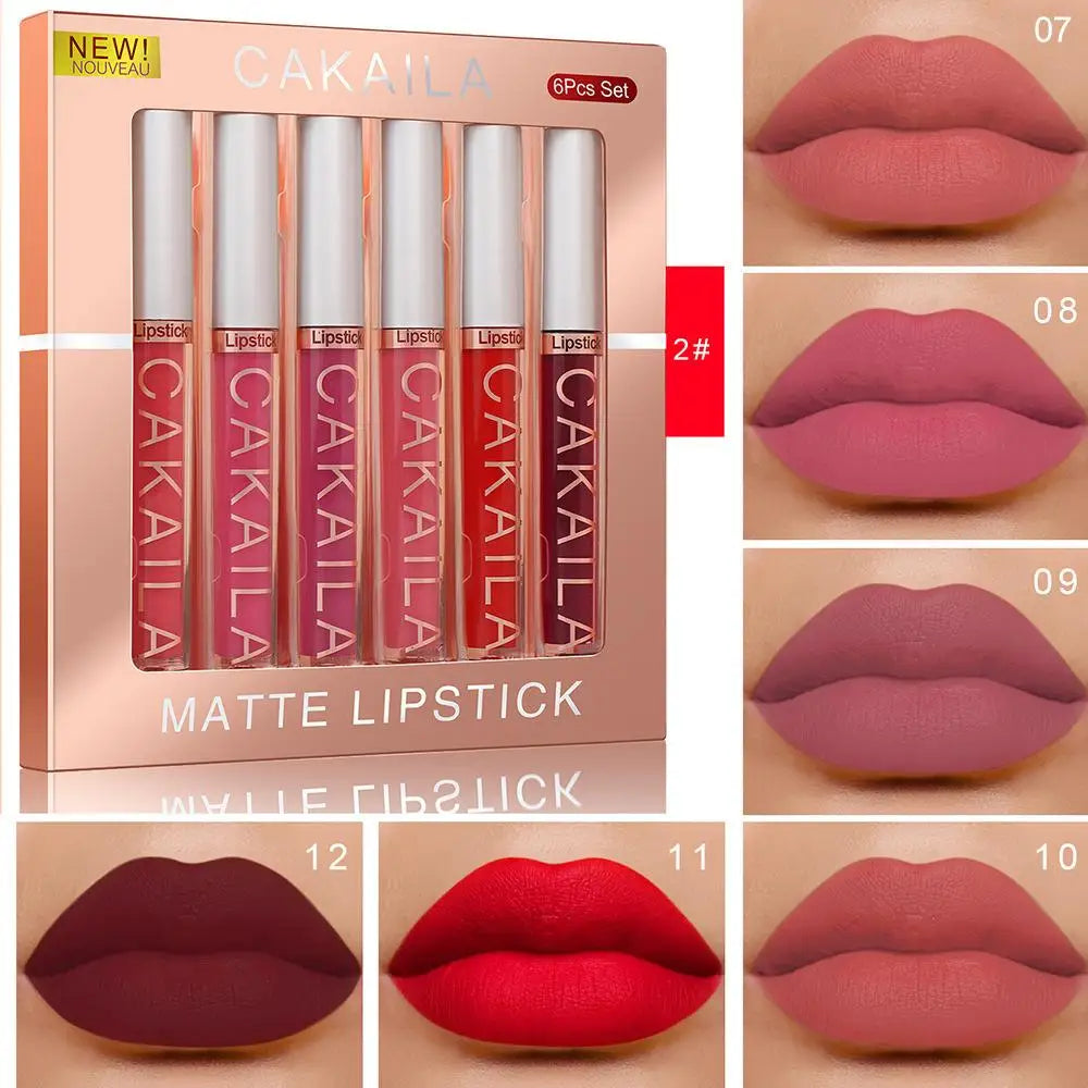 Matte Lip Gloss AB Two Sets Not Stained Cup Mouth Red Moisturizing Zpaxo F-6PCS