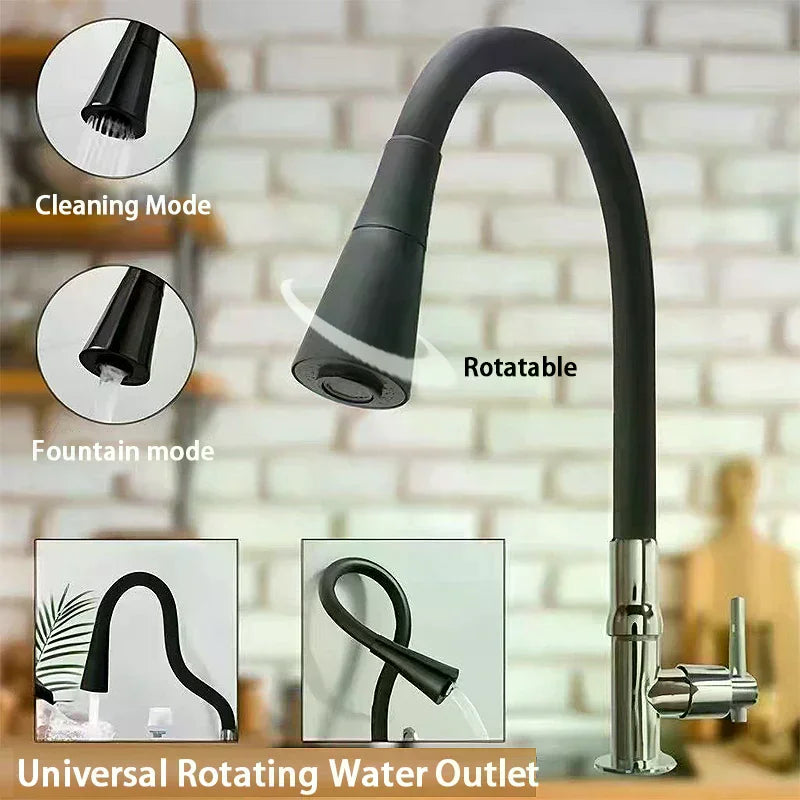Sink Faucet 360 Rotatable Universal Kitchen 2 Outlet Modes Silicone Zpaxo