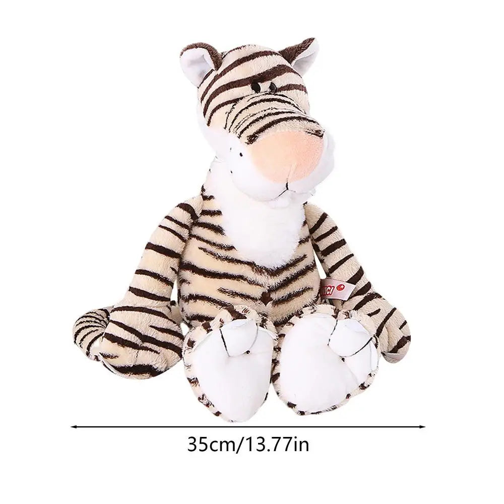 Jungle Animal Plush Toys Stuffed Lion Elephant Giraffe Soft Plush Dolls for Kids Cute Animal Plush Toys Children Birthday Gift Zpaxo tiger about 35cm United States