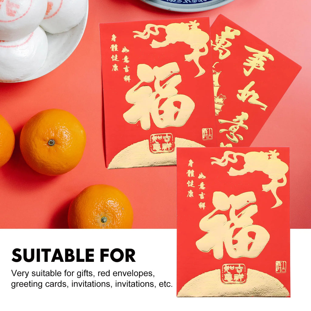160Pcs 2024 Chinese New Year Red Envelopes Spring Festival Lucky Pocket Hongbao Children Gifts Red Bags Zpaxo