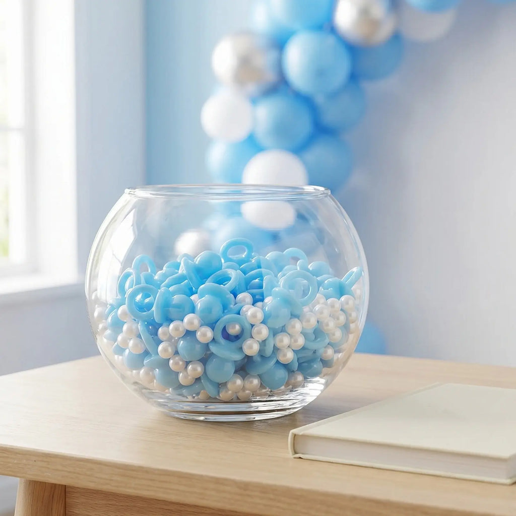 Shower Party Decor Blue Acrylic Pacifier Charms Favor Bag Fillers