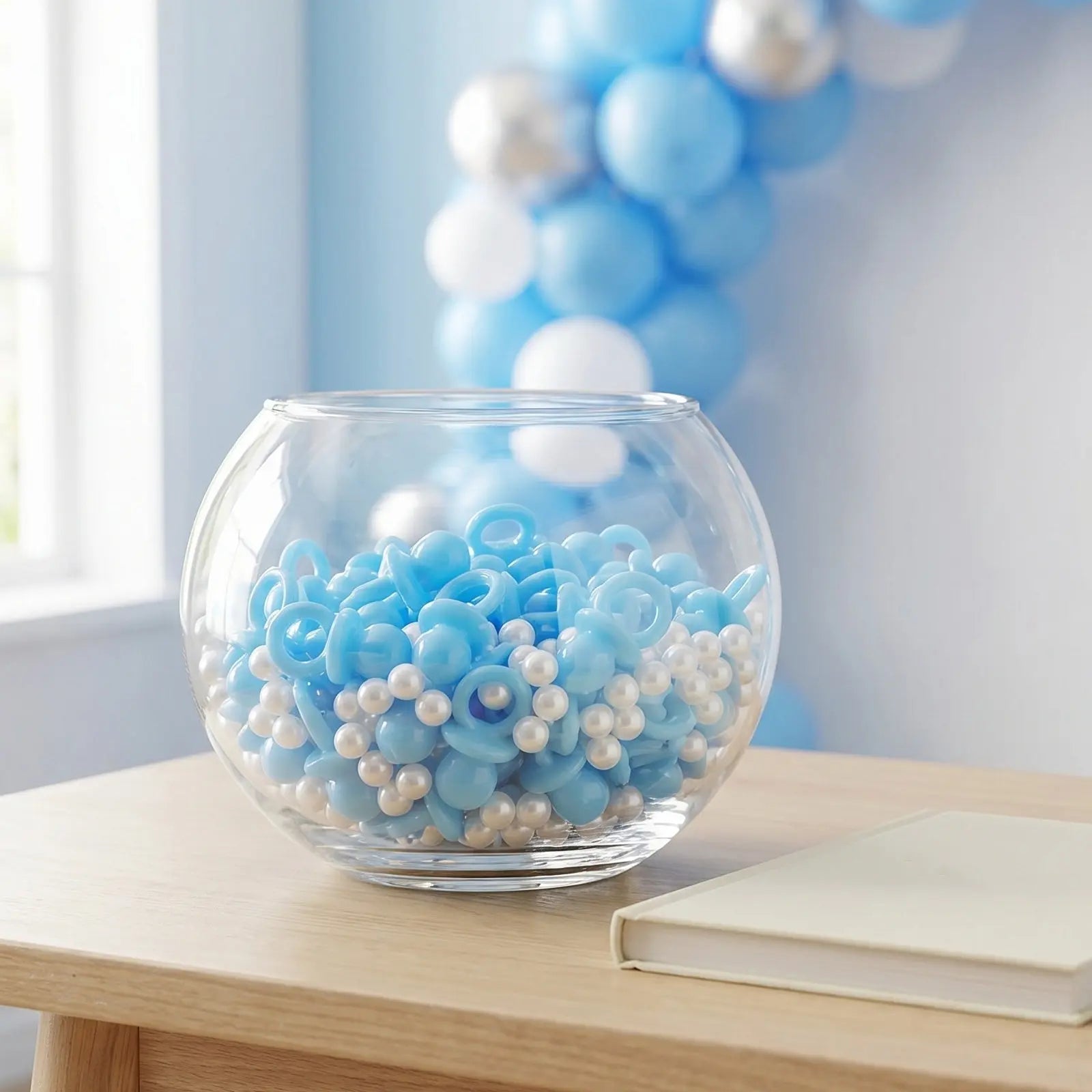 Shower Party Decor Blue Acrylic Pacifier Charms Favor Bag Fillers