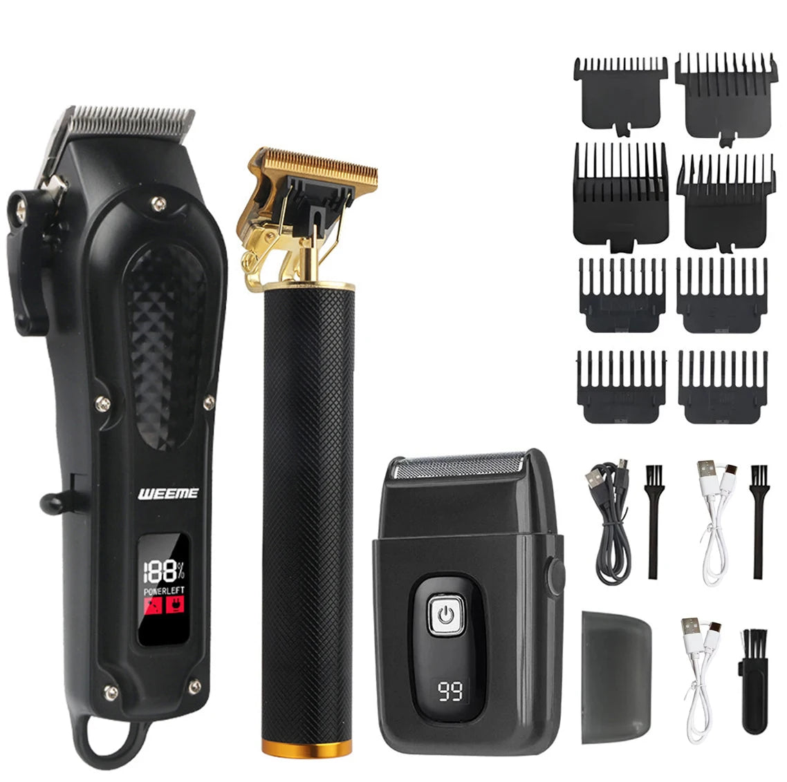 WEEME 806-HW Electric Hair Clipper UBS Rechargeable Cordless Beard Trimmer Men Powerful Electric Hair Clipper Trimming Tool Zpaxo 806-HW-THS
