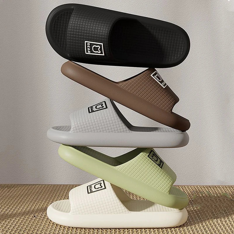 Fashion Summer Couple Non-slip Flat Slides Soft Cosy Seabeach Sandals