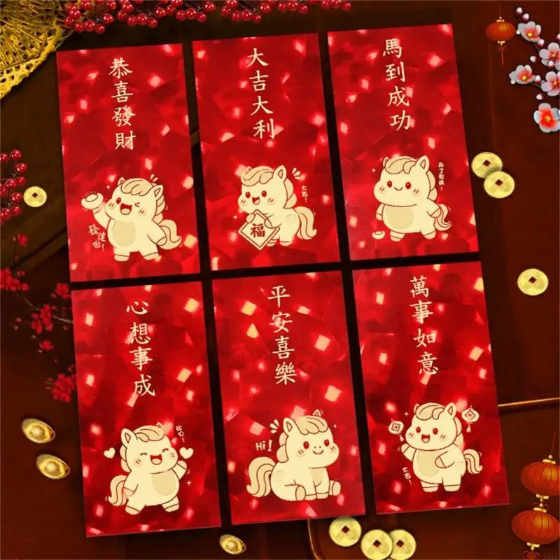 Year Horse Red Packets Cartoon Traditional Zodiacs Money Holder