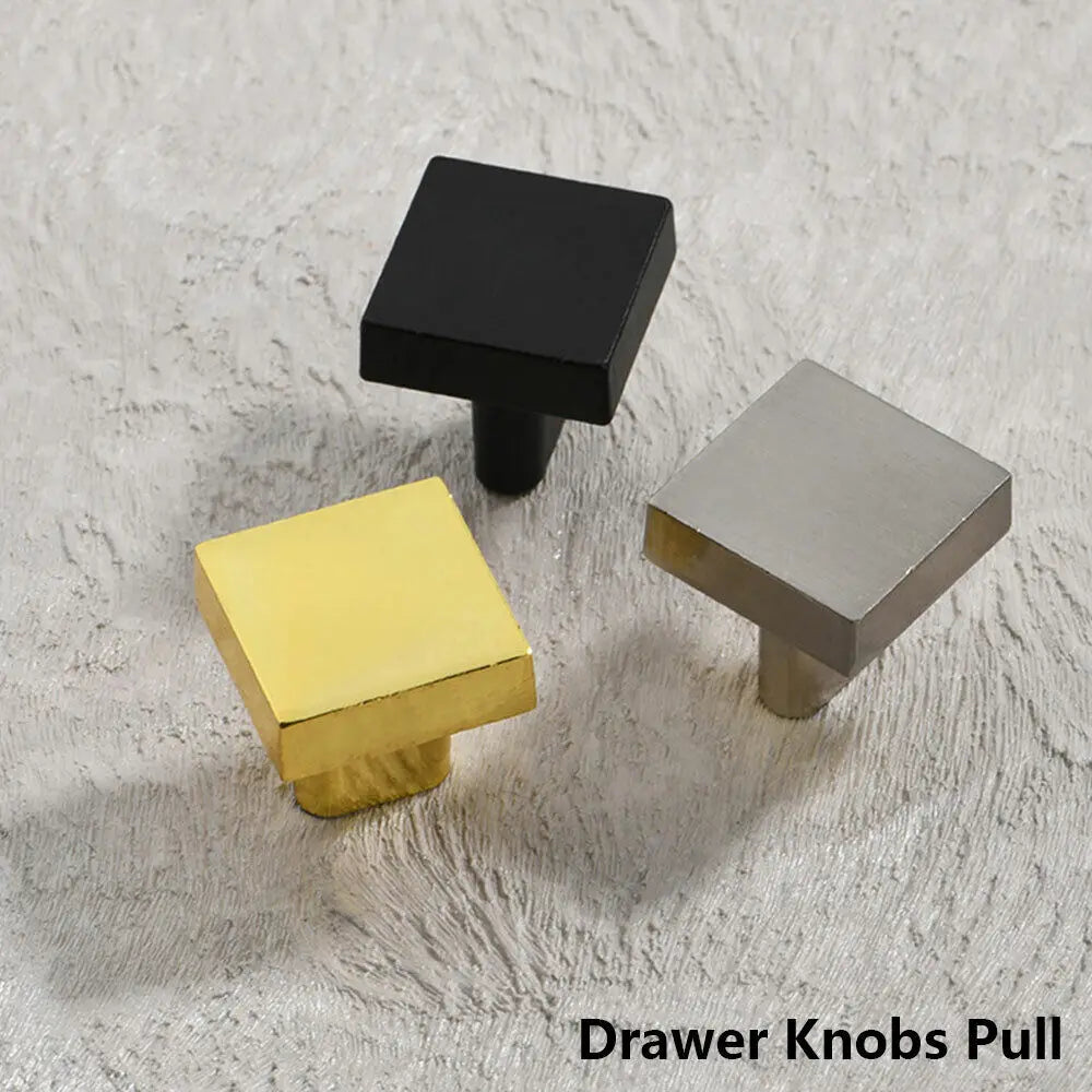 Nordic Square Cabinet Knobs – Black, Gold & Silver Drawer Pulls