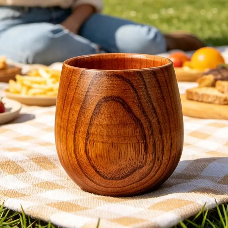 Wooden Whiskey Cup Old Fashioned Drinking Tumbler Men Bourbon Glasses