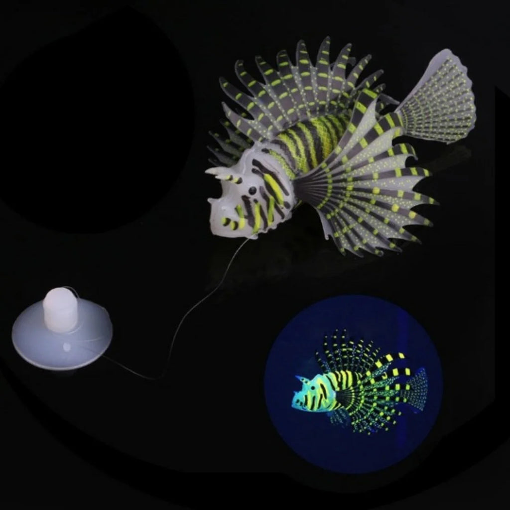 Aquarium Artificial Luminous Lionfish Fish Silicone Fake Floating