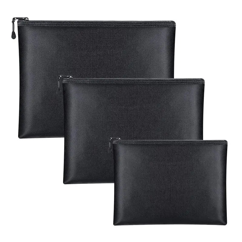 Fireproof Document Bag Waterproof Money Bags Fire Safe Storage Pouch with Zipper Cash File Envelope Holder for Home Office Zpaxo