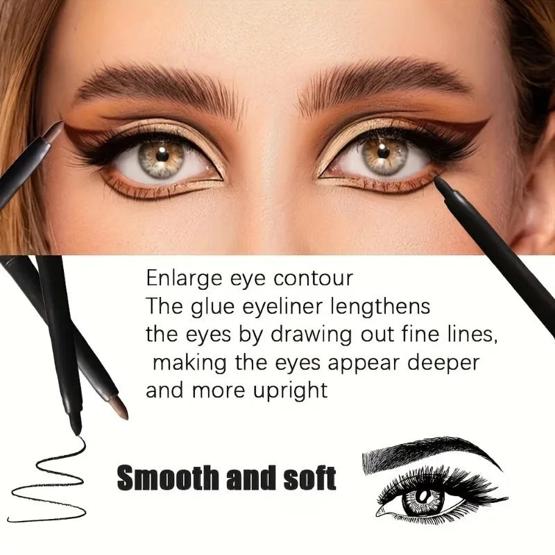1- Waterproof Black Eyeliner Gel Pencils Smudge-proof Long-lasting