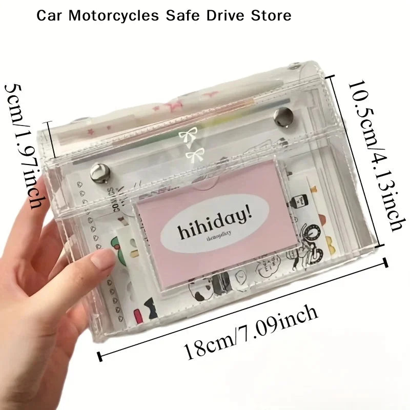CMCute Bow 4-Layer PVC Transparent Makeup Bag Travel Toiletry