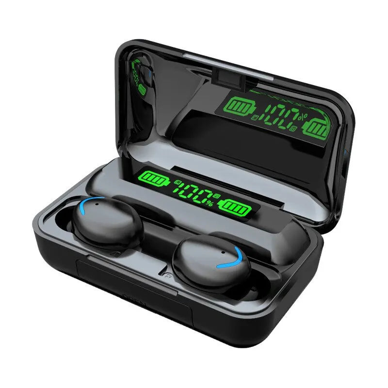 Wireless Bluetooth Earphones TWS Headphones LED Digital Display Binaural Headset Waterproof HD Calling Noise Reduction Headphone Zpaxo Black