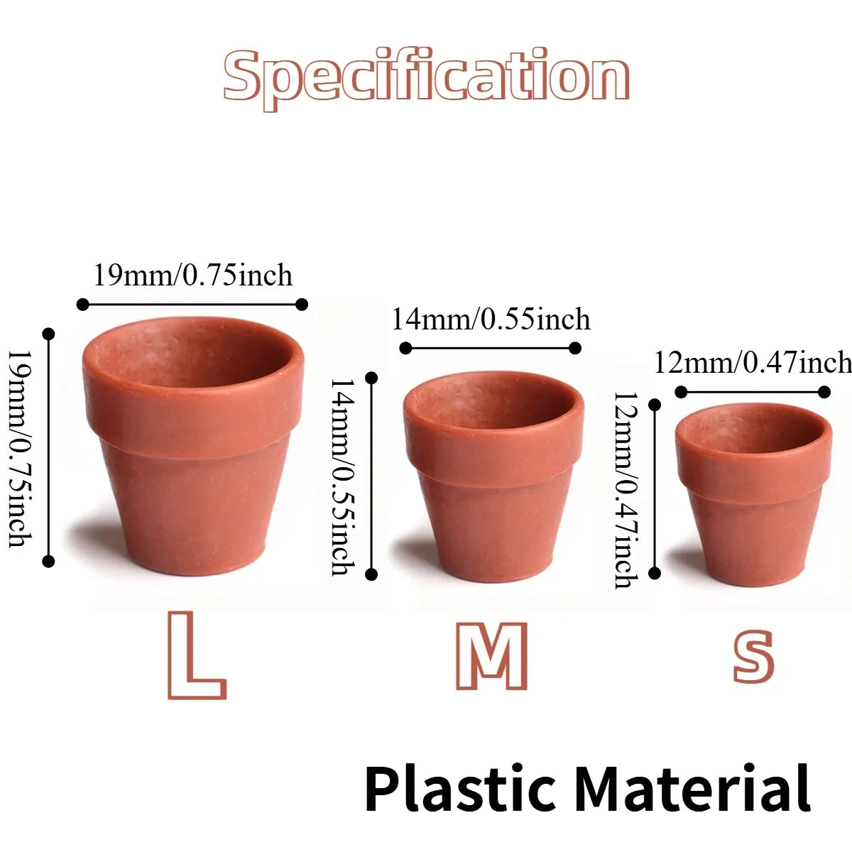Mini Terracotta-Style Plastic Planters – Fairy Garden Succulent Pots