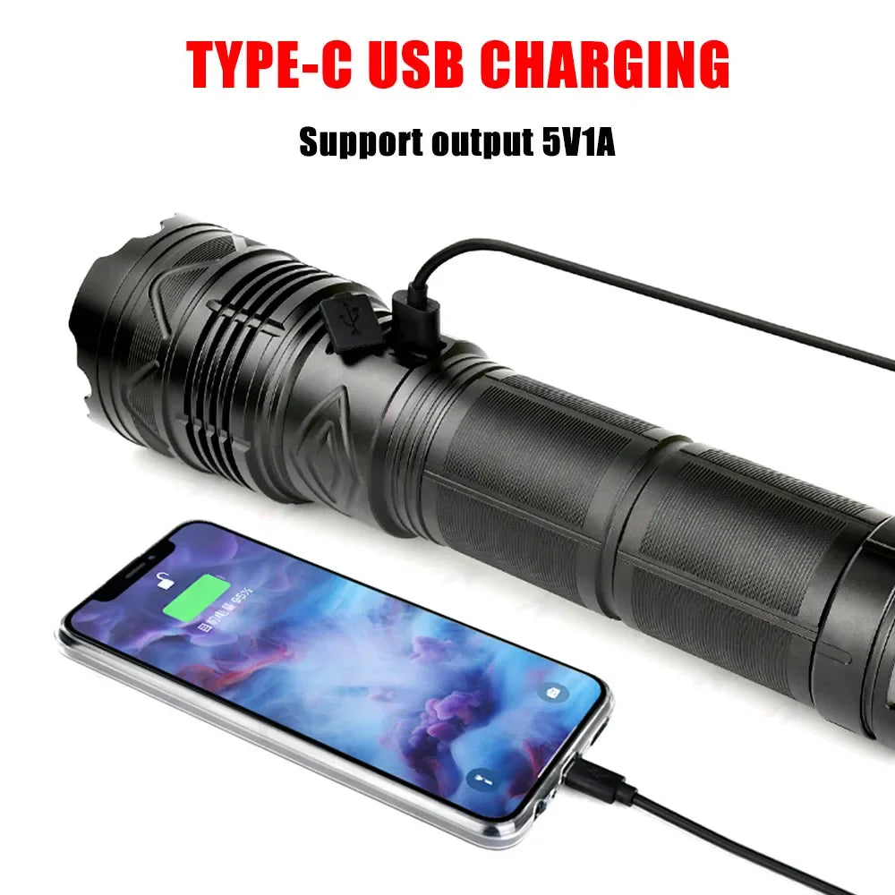 ESMARTER 20000LM Tactical Flashlight – USB Rechargeable LED Torch