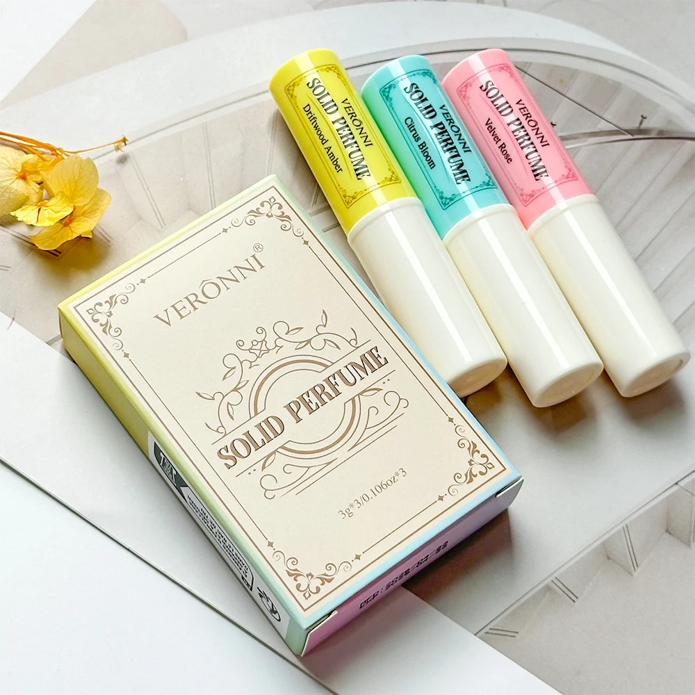 Perfume Solid Balm Long Lasting Fragranc Light Portable Dating Daily Zpaxo 3PCS