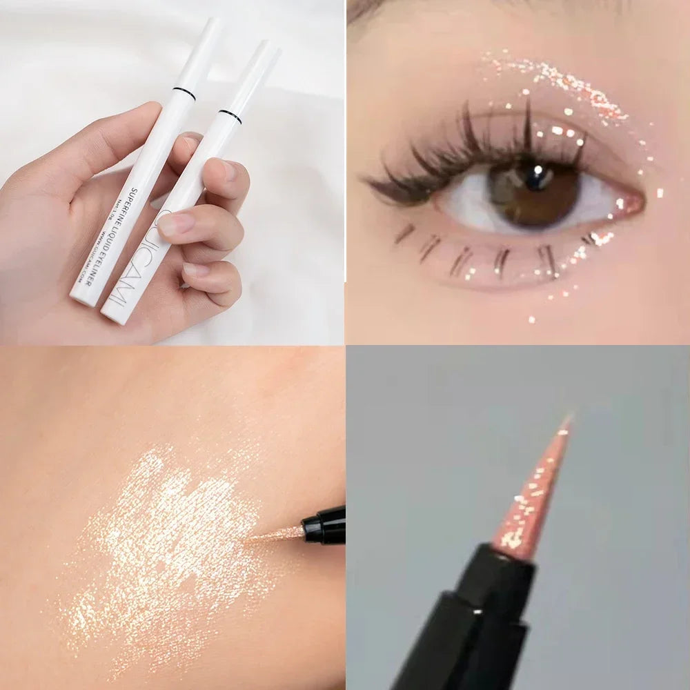 Shimmer Highlighter Pencil Smooth long lasting Waterproof Diamond Champagne Gold Pink Brighten Eye Shadow & Liner Silkworm Pen Zpaxo