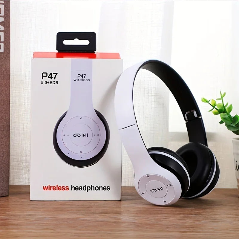 P47 Wireless Bluetooth Headphone With Microphone Foldable Headsets Bass HiFi Sound Music Stereo Earphone For Smartphones TV Game Zpaxo
