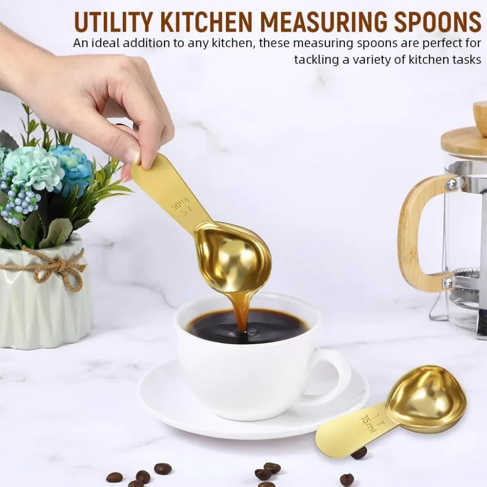 Stainless Steel Coffee Scoop Scoops Short Handle Tablespoon Measuring Zpaxo