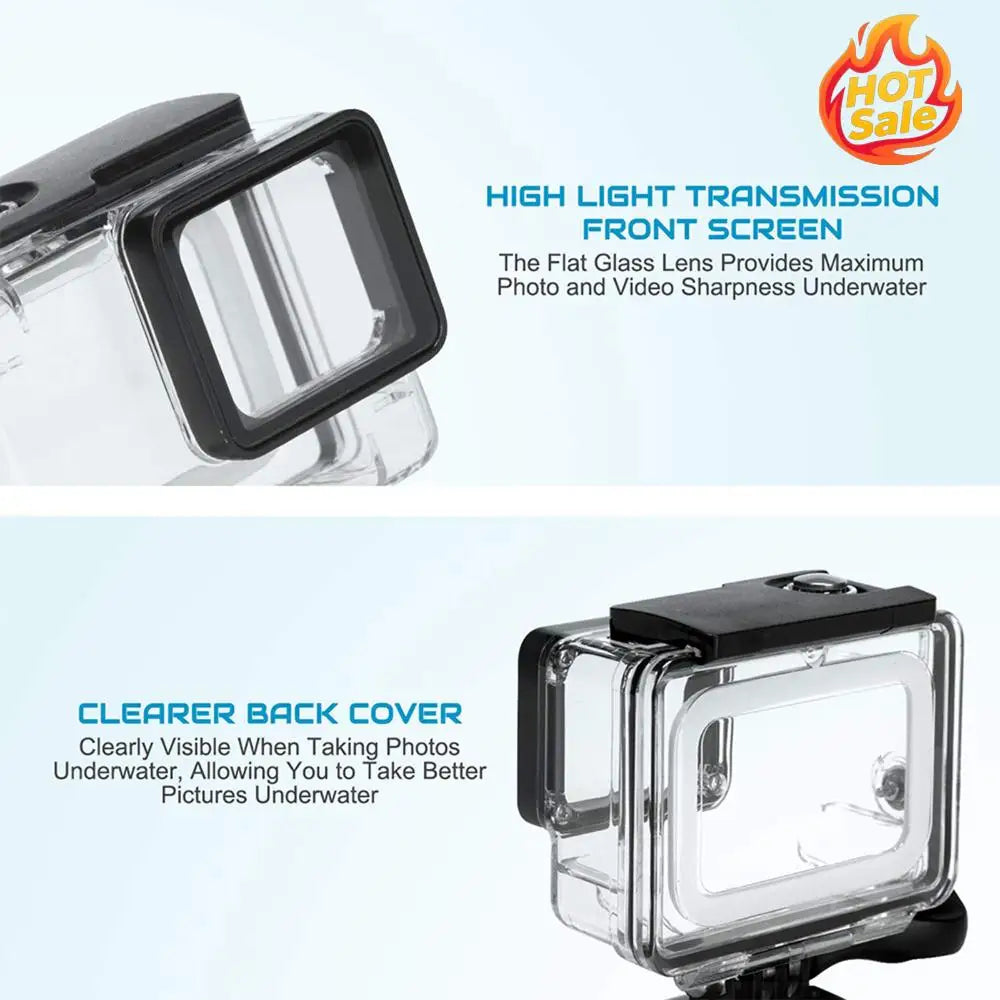 148FT/45M Underwater Protective Dive Shell With Bracket Action Cameras Cover for GoPro 5/6/7 Action Camera Accessories Zpaxo