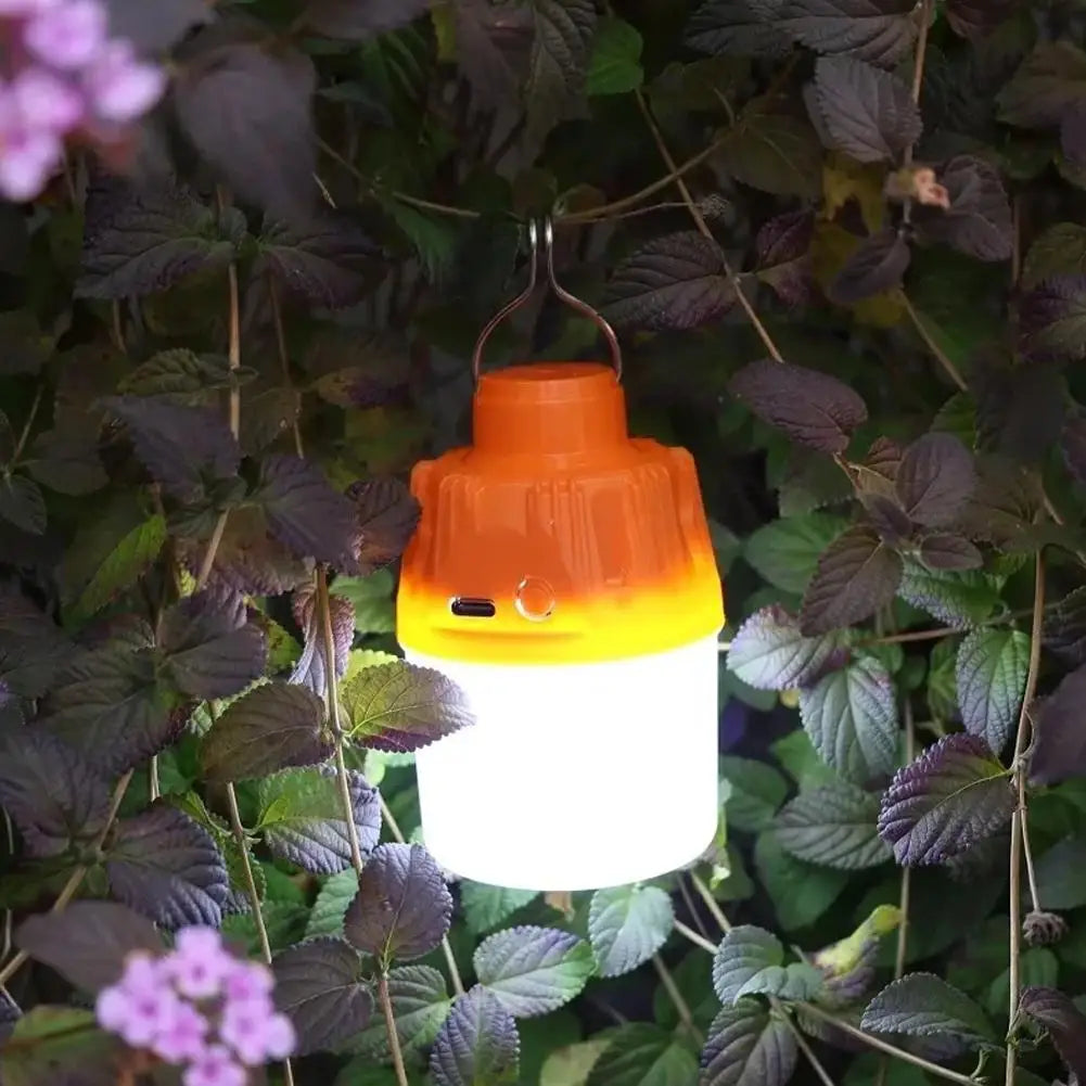 Portable USB Rechargeable LED Camping Lantern – 3 Light Modes LED Camping Lantern Zpaxo 2pcs orange