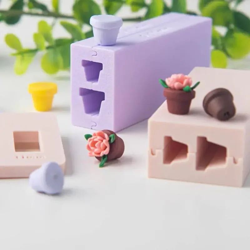 DIY Flowerpot Clay Mold Soft Pottery Polymer Clay Flowerpot Bead Roller Clay Bead Making For Earrings Pendants Jewelry Crafting Zpaxo