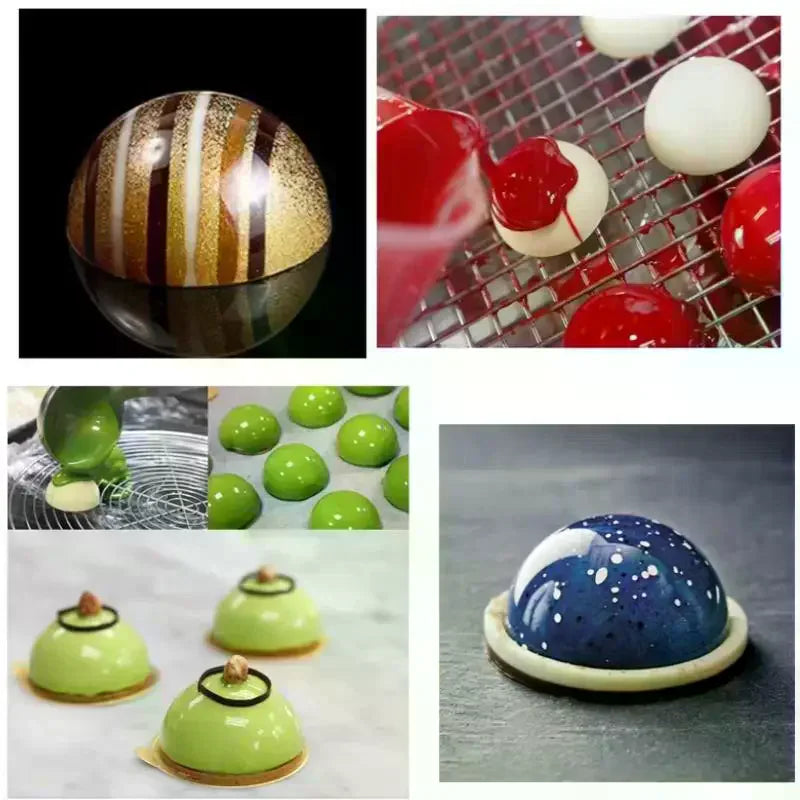 3D Ball Round Half Sphere Silicone Mold DIY Baking Pudding Mousse Zpaxo