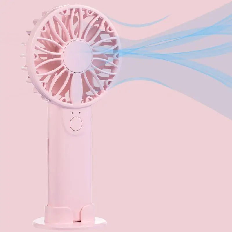652F Rechargeable Mini Fan USB Desk Strong AA Battery Powered for Office Travel Outdoors Zpaxo