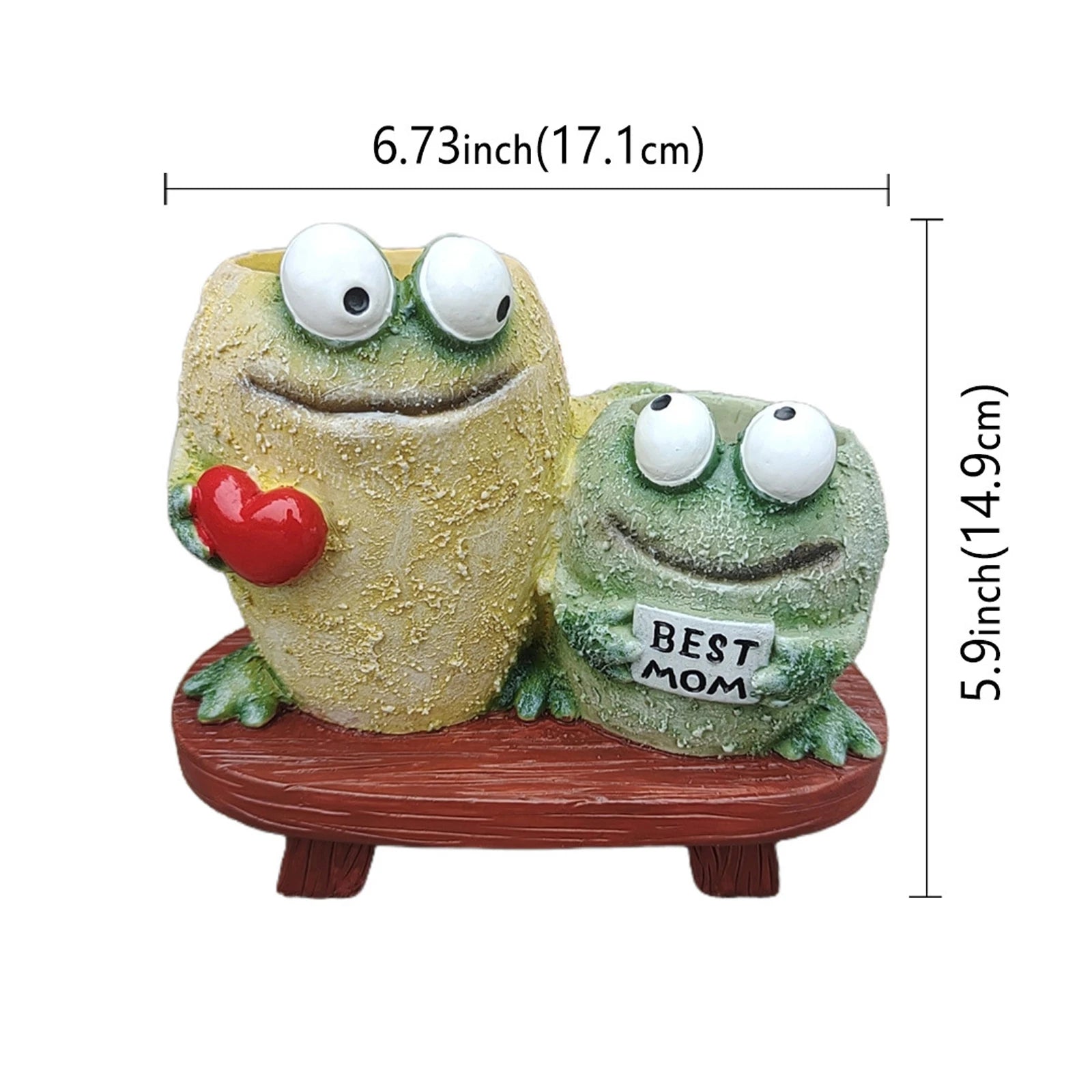 Funny Resin Frog Planter Cute Expression Multi-purpose Flower Statue