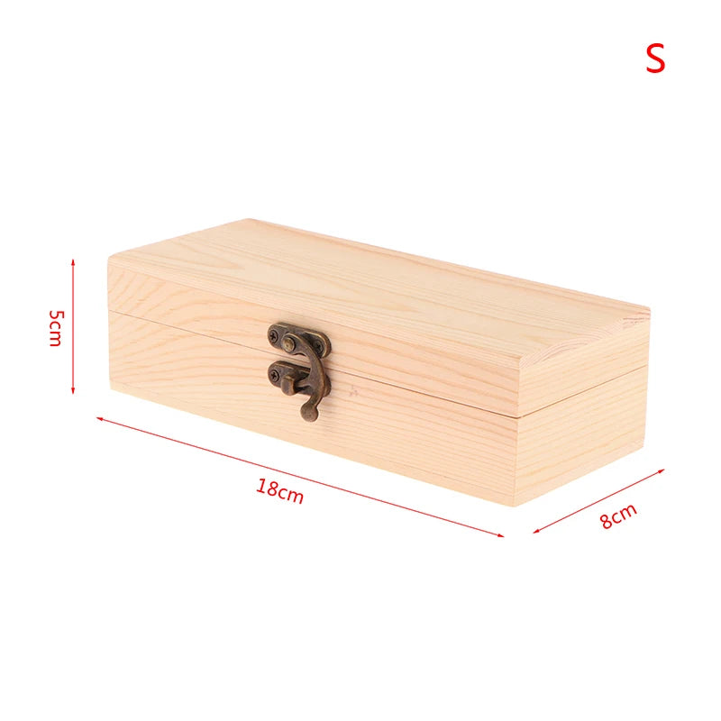 Retro Rectangular Wooden Storage Box Organizer Wood Case Simple Zpaxo S