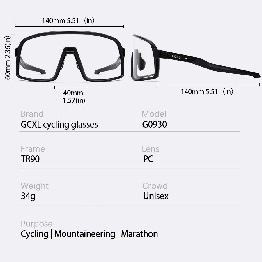 NEW Photochromic Outdoor Sport Bike Sunglasses Men Women Bicycle MTB Road Cycling Glasses UV400 Fishing Goggles Running Eyewear Zpaxo