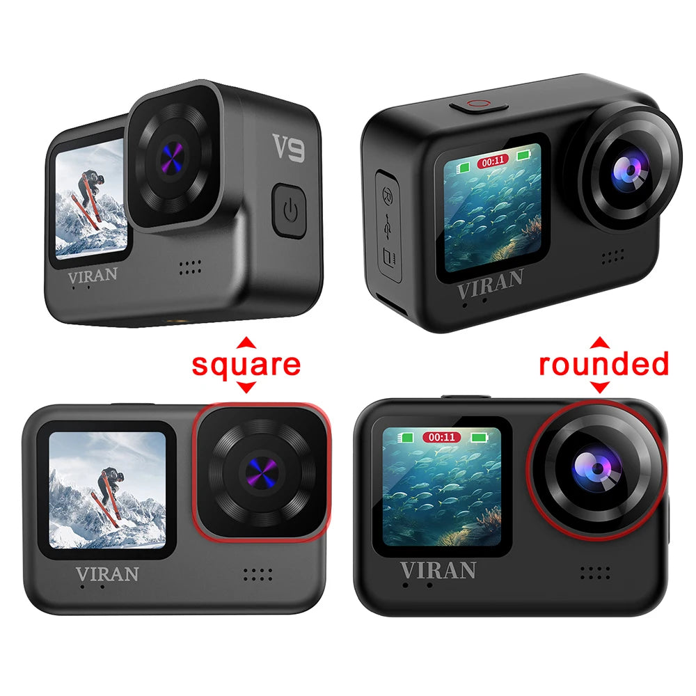 V9 4K Wifi Anti-Shake Camera 60FPS Waterproof Sports Camera with Remote Control Dual Screen Touch Control 170° Wide Angle Pro DV Zpaxo