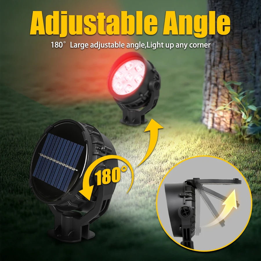 7 LED Solar Garden Spotlight – IP65 Dimmable Outdoor Lawn Light