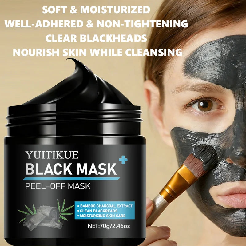 YUITIKUE Bamboo Charcoal Peel-Off Black Mask – Pore Purifying Peel-Off Face Mask Zpaxo