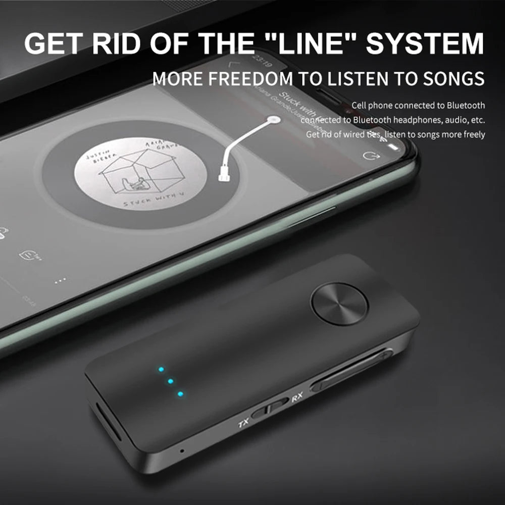 Bluetooth-compatible Adapter 5.0 Wireless 2 in 1 Receiver Transmitter 3.5mm Jack Earphone Aux Transmitter Audio For Headphone Zpaxo