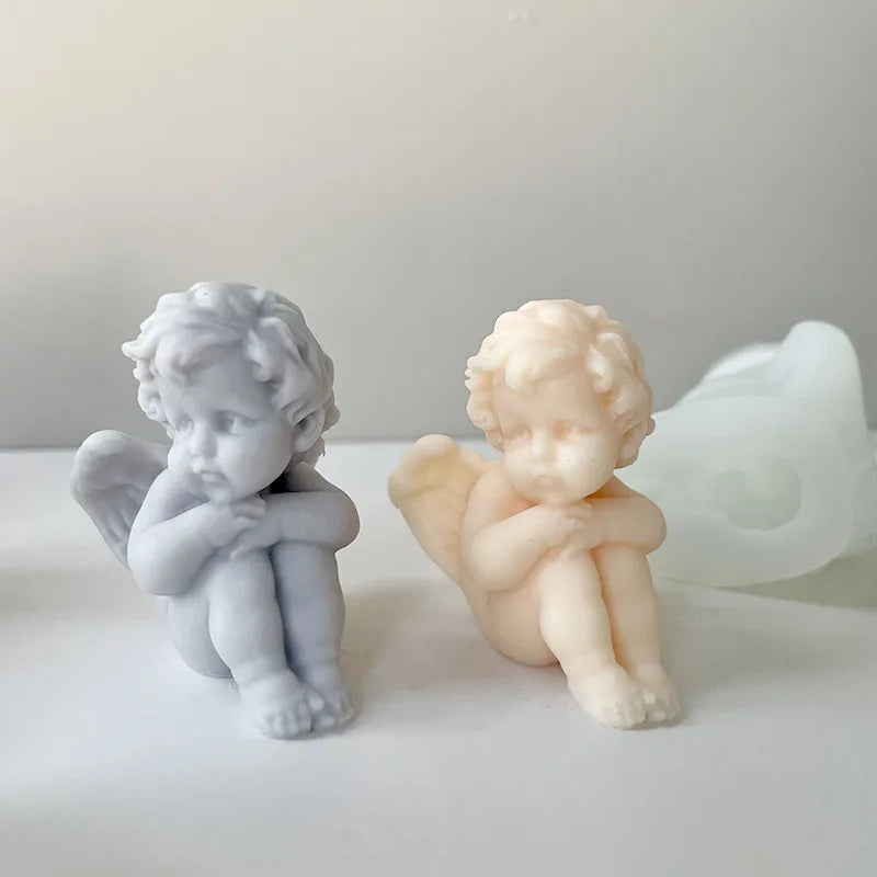 3D Angel Candle Silicone Mold DIY Aromatherapy Soap Candles Wax Plaster Polymer Clay Craft Ornament Making Mold Home Decor Zpaxo