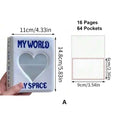 36/64Pockets Photocard Binder Photo Album Kpop Photocard Storage Collect Holder Heart Hollow Book Zpaxo 64Pockets A