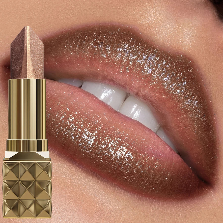Glitter Matte Tow-tone Lipstick Velvet Finish Lip Liner Pen Smooth