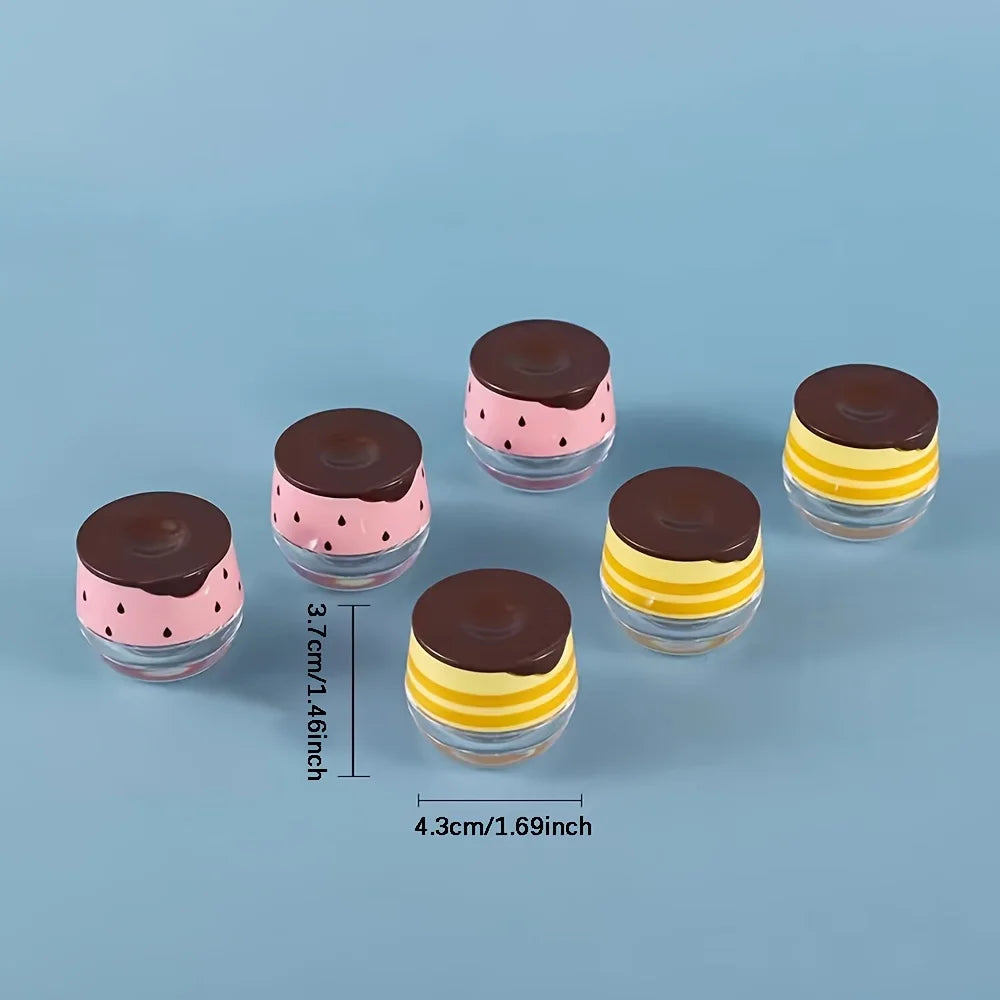 Pink Yellow Empty Plastic Lip Mask Jars Small Spoon Honey Balm Cans Zpaxo