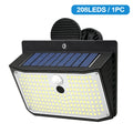 208LED Clip On Solar Wall Lights Outdoor Motion Sensor 3 Lighting Modes IP65 Waterproof Solar Railing Lights For Fence Railing Zpaxo 208LED 1pcs