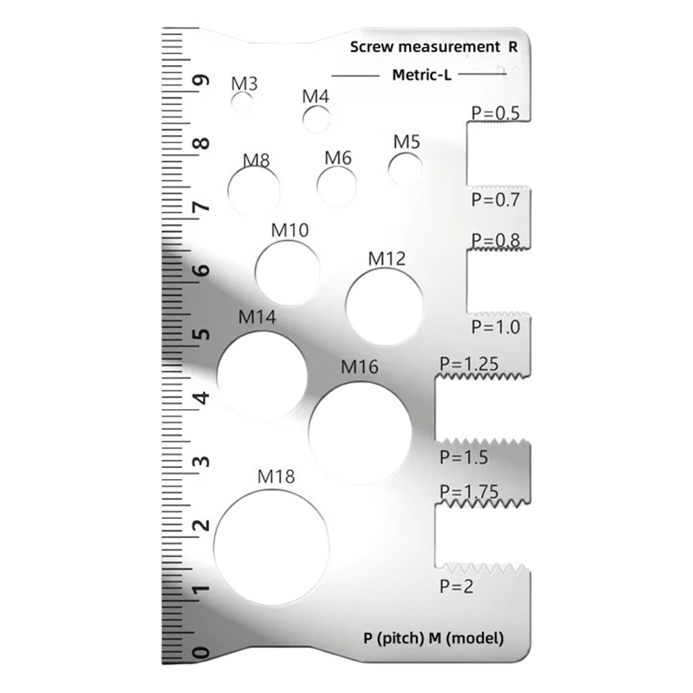 Screw Thread Pitch Gauge Ruler Anti-slip Metric Angle Model Measuring