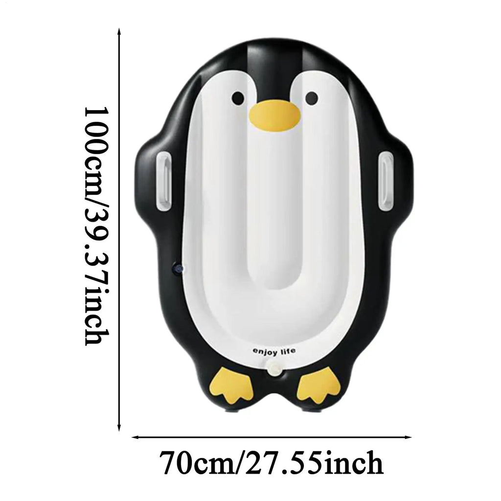 Inflatable Bodyboard Kids Penguin Handle Water Slides Portable